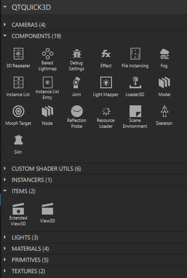 Qt Quick 3D components in Components
